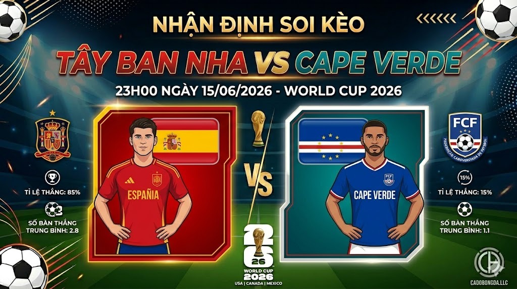 Nhận định soi kèo Tây Ban Nha vs Cape Verde 23h00 ngày 15/06/2026